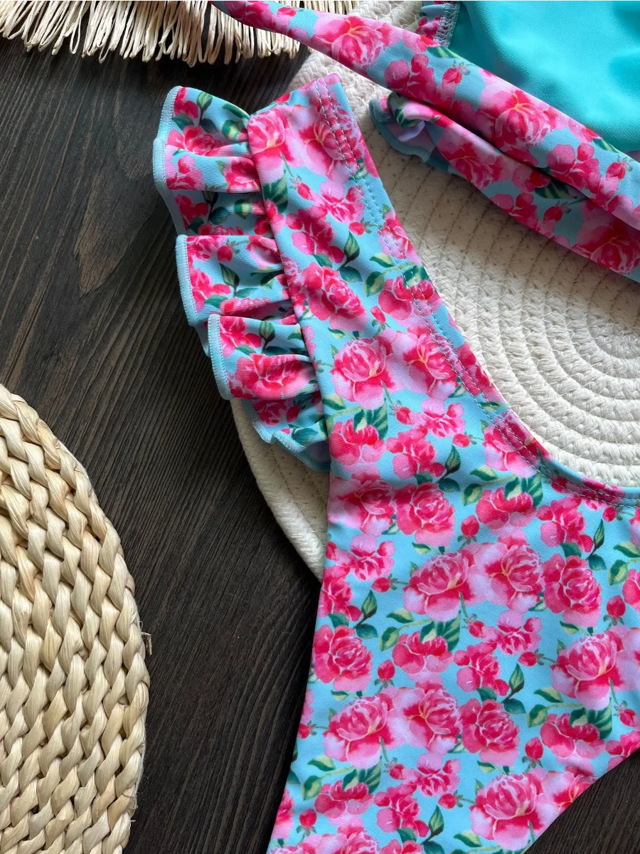 Комплект бикини женский сексуальный купальник из 2 предметов с рюшами и