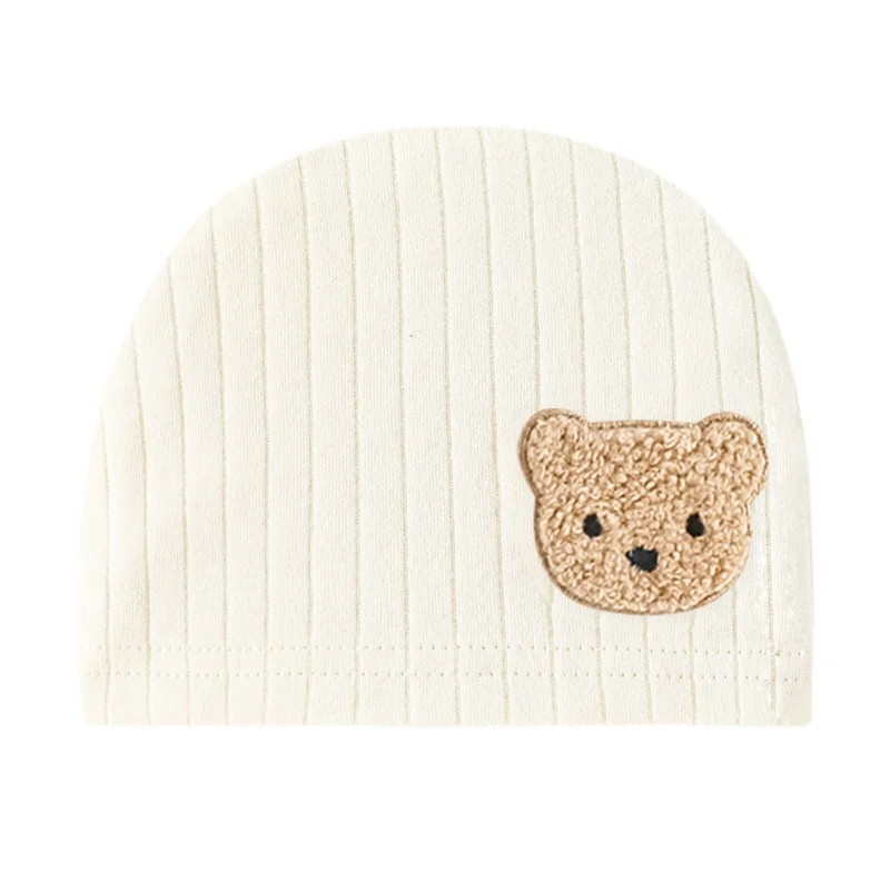 

Newborn 100% Cotoon Cap Cute Cartoon Bear Knitted Warm Hat Infant Soft Crochet Beanie Baby Photography Props Accessories 0-6M