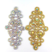 1pcs ab color welding crystal patch neckline for the wedding dress hand sewing clothing accessories rhinestone embellishments