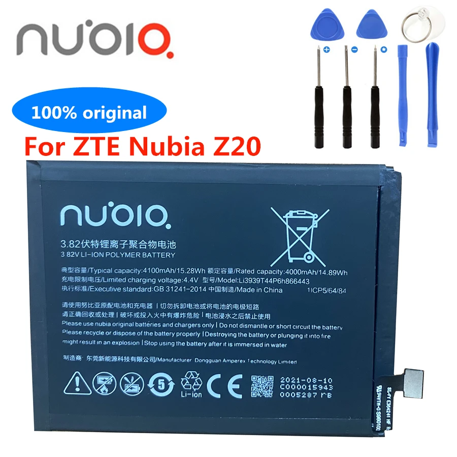 

New Original Li3839t44P6h866443 4100mAh Battery for ZTE Nubia Z20 Cell Phone