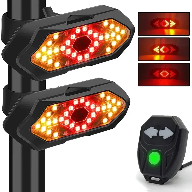 USB перезаряжаемый велосипедный указатель поворота задний фонарь беспроводной