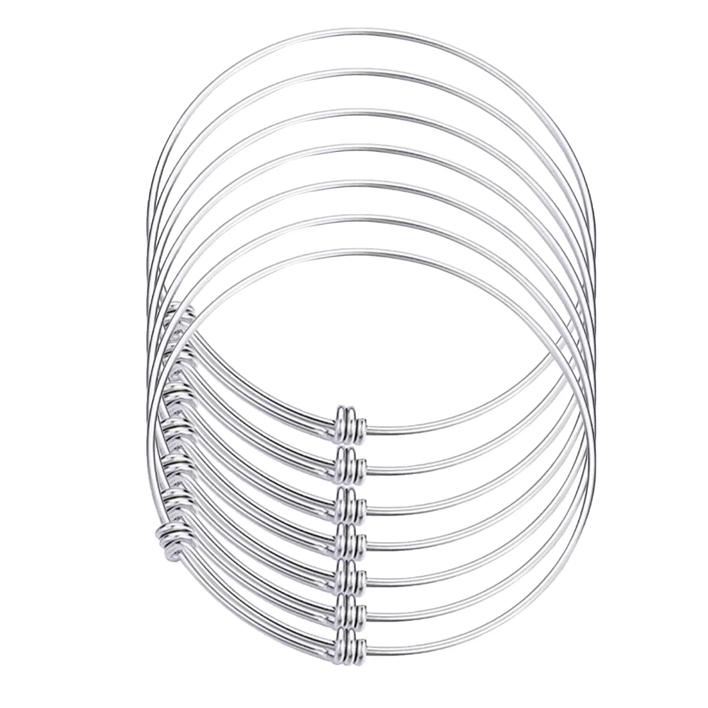 

Bangle Bracelet Expandable Wire Steel Bracelets Stainless Jewelry Adjustable Making Bangles Blankblanks Pushwomen Ring