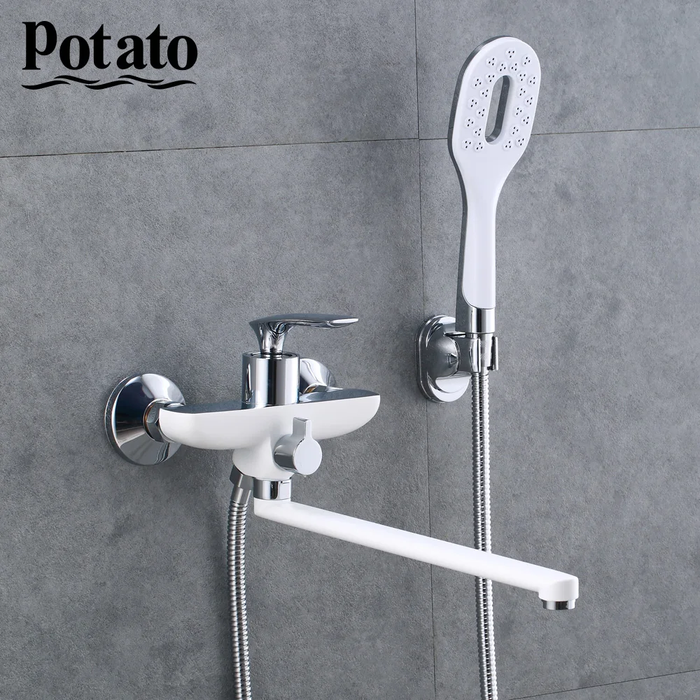 Смеситель для душа ванны и картофеля современный 2 цвета корпус из цинкового