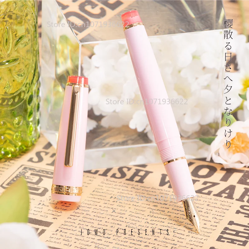 Фото Роскошная перьевая ручка PENT MANYO Sakura Bloom Pink JOWO из смолы, ручка с золотым зажимом, ограниченное количество деловых канцелярских принадлежностей, подарок для письма №5