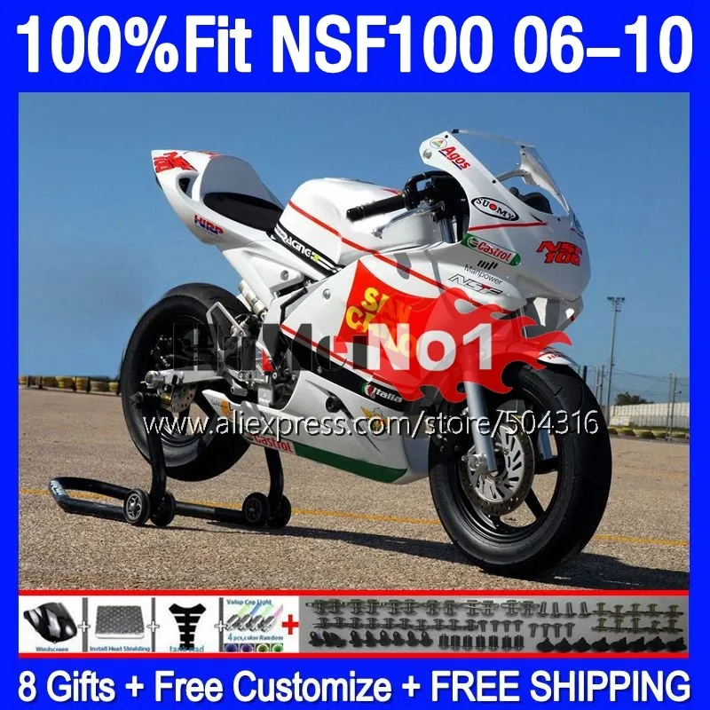 

Fiberglass Race For HONDA NSF 100 NSF100 06 07 08 09 10 glossy white 167MC.1 NSF-100 2006 2007 2008 2009 2010 Injection Fairing