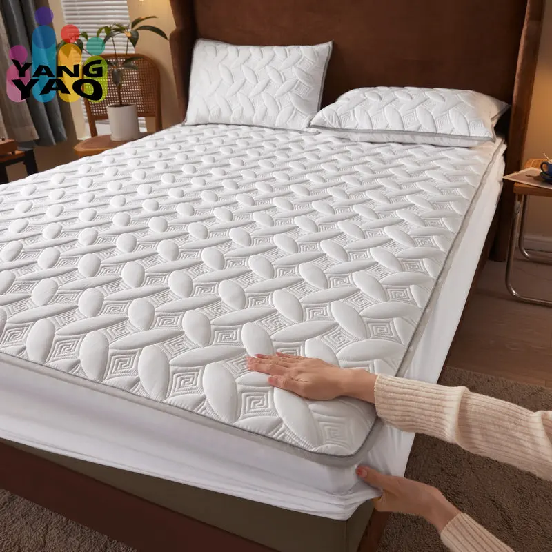 

Yaapeet Textile Mattress Cover Modern Washable Plain Bed Covers Breathable Quilted King Mattress Protector Elastic 2023