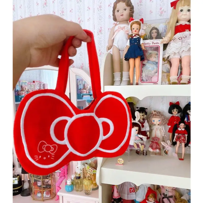 

Kawaii Sanrio сумка Hello Kittys аксессуары милые весенние летние новые вышитые банты сумка для хранения мини сумка для женщин подарок