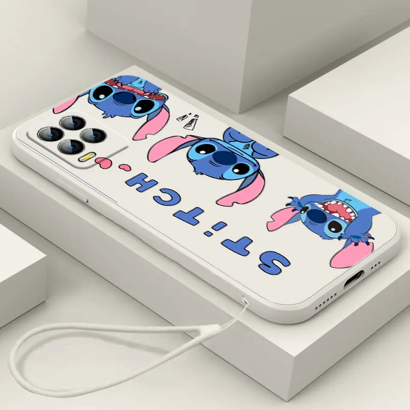 

Cartoon Lilo & Stitch Phone Case For OPPO Realme C2 C11 5 5i 6 6i 6S 7 7i 8 8i 9 9i Pro Liquid Rope Funda Cover Soft Back Capa
