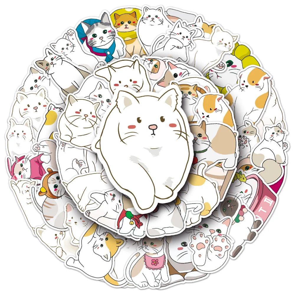 

10/50 шт., наклейки в виде кошек