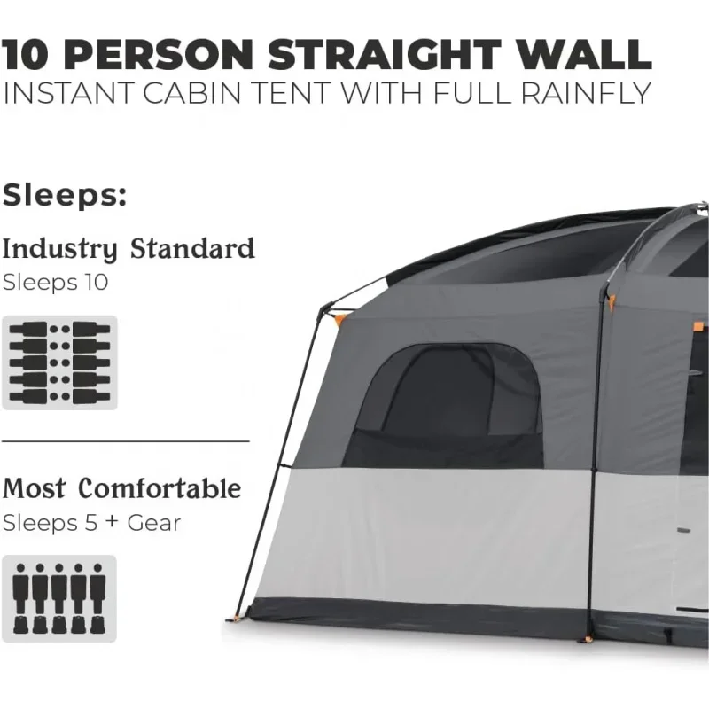 QWLarge многокомнатная палатка для семьи с полным дождевиком погоды и хранения
