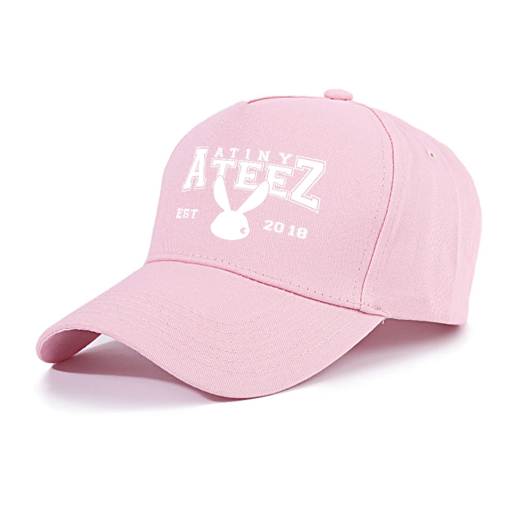 Фото Спортивная бейсболка Kpop ATEEZ EST2018 ATINY ANITEEZ, регулируемый размер, женские шапки с конским хвостом и графическим принтом Gorras Para Hombres №2