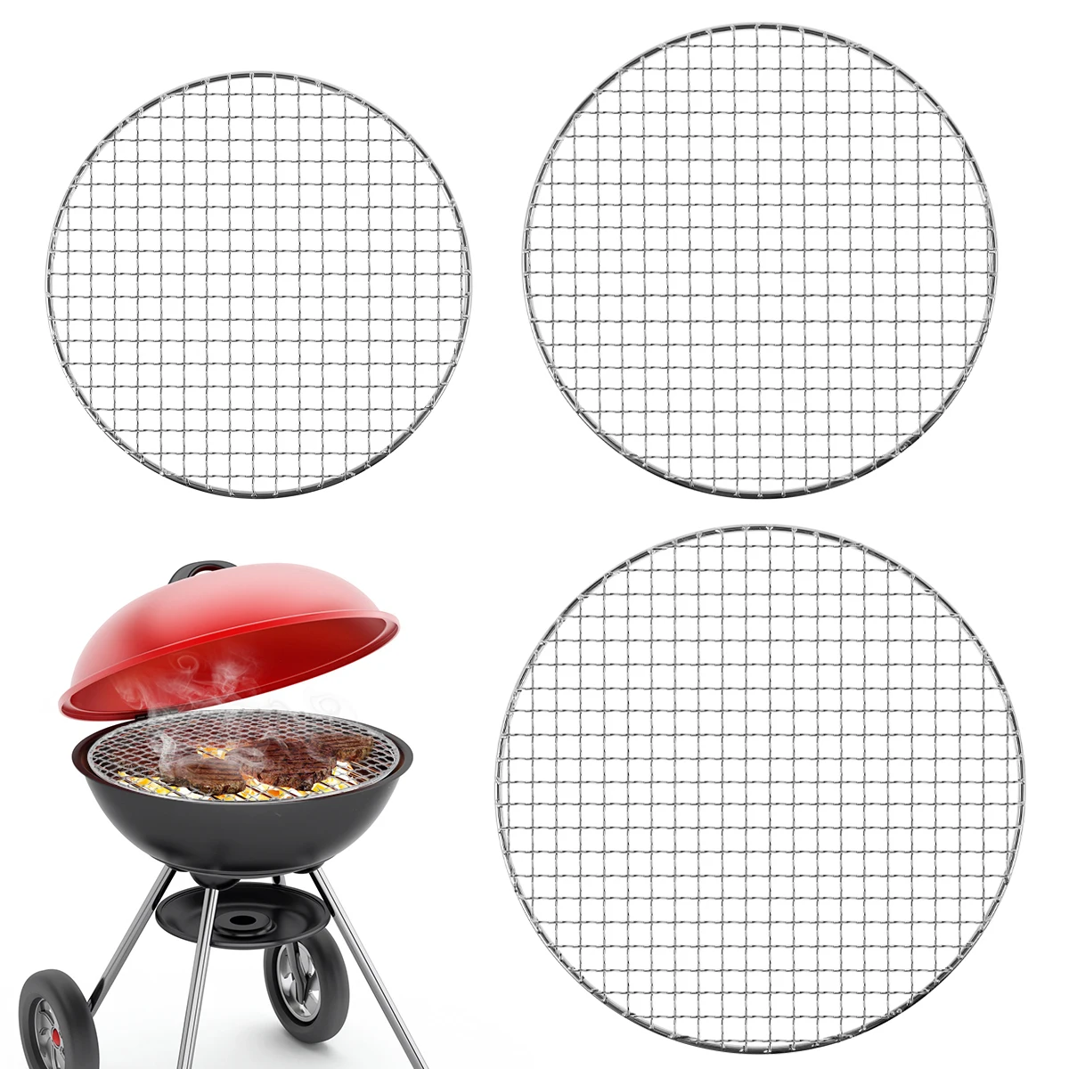 

3 шт., Круглая Решетка для гриля, из нержавеющей стали