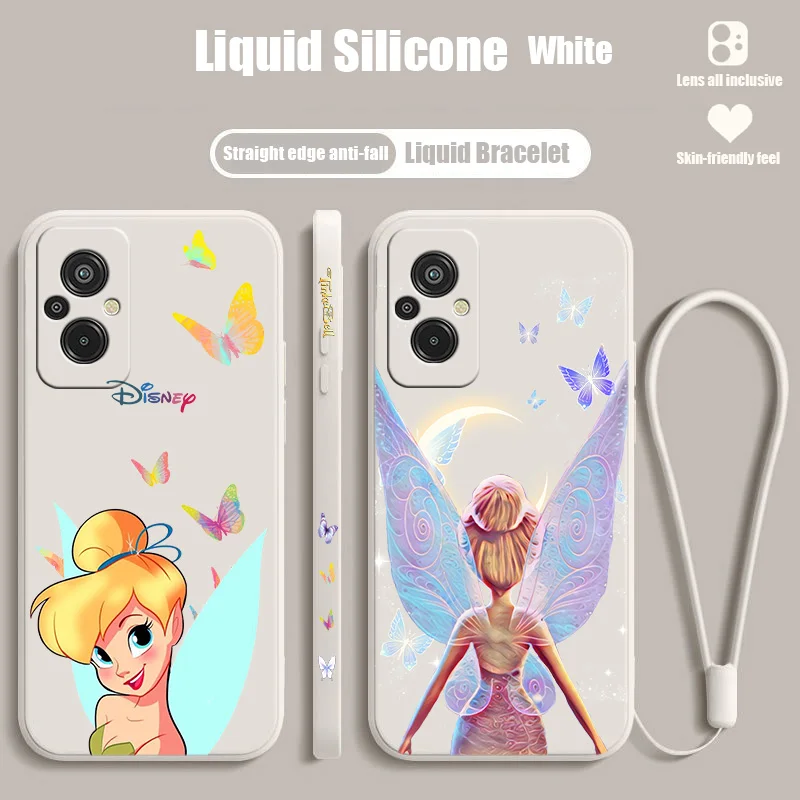 

NEW Tinkerbell For Xiaomi Redmi K50G K40S 11 10C 10X 9T 9AT 9A 9C 8A 7 6A 5A A1 Liquid Left Rope Phone Case