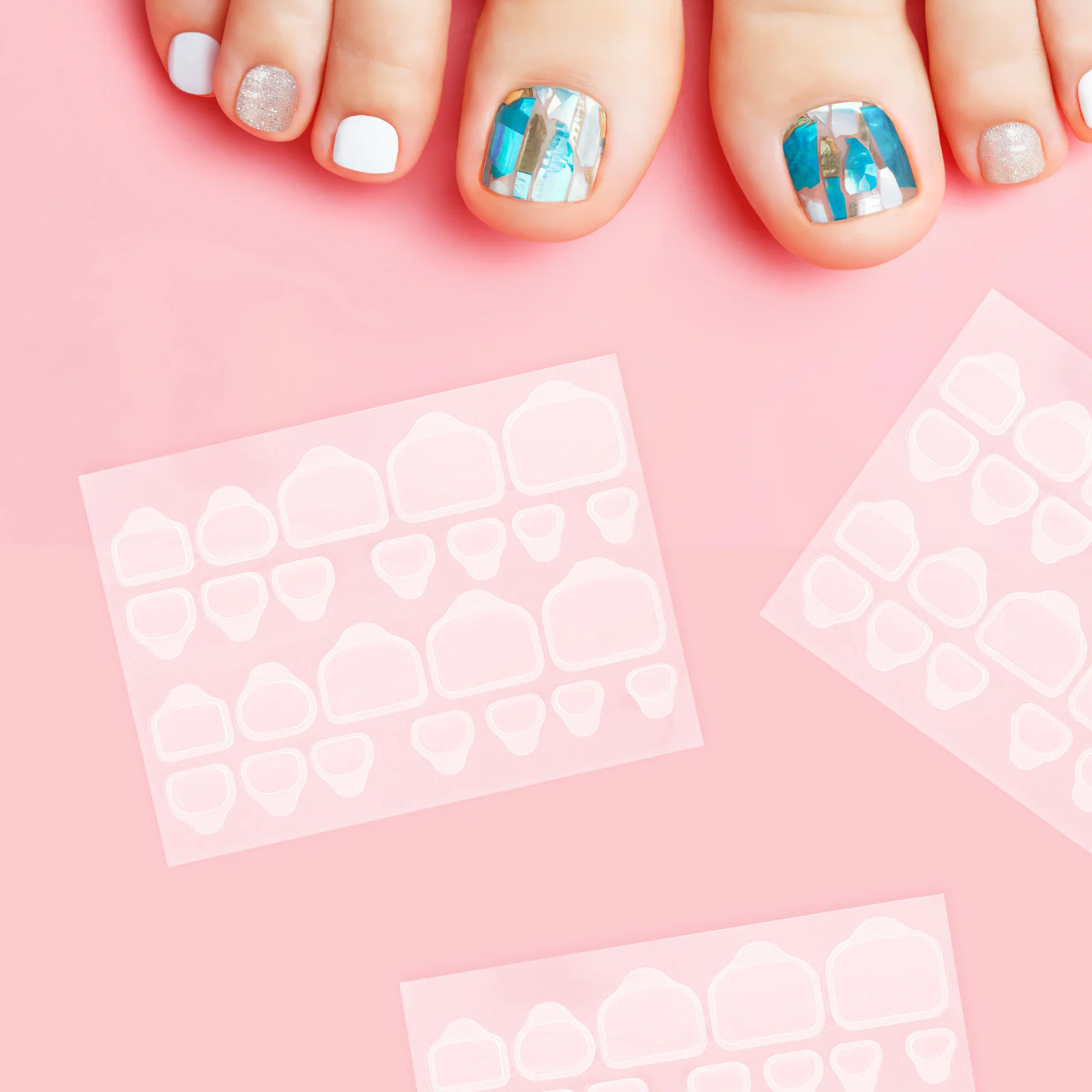 20 листов накладных ногтей пресс для средних хлопьев клейкие высококачественные