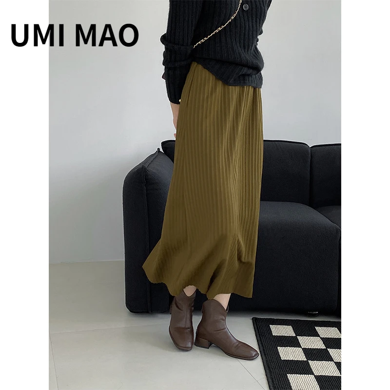 

Юбка в китайском стиле UMI MAO, новая ткань, не мнется, эластичная талия, Осень-зима 2022, альтернативная Мода