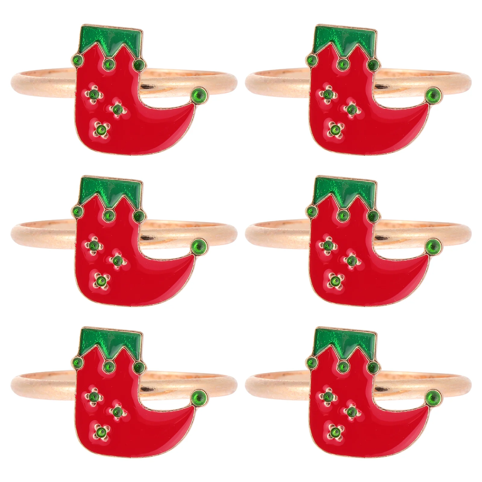 

Christmas Napkin Rings Table Serviette Bands Dinner Ring Towel Buckle Holiday Winter Setting Stockingholders Decor