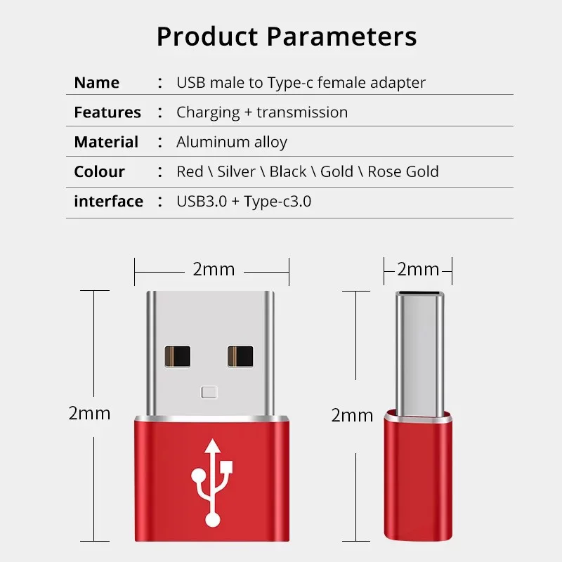 USB Type C OTG Adapter USB 3.0 Male to Type C Female Converter USB C Charging Data Transfer Adapter for Samsung Huawei Macbook images - 6