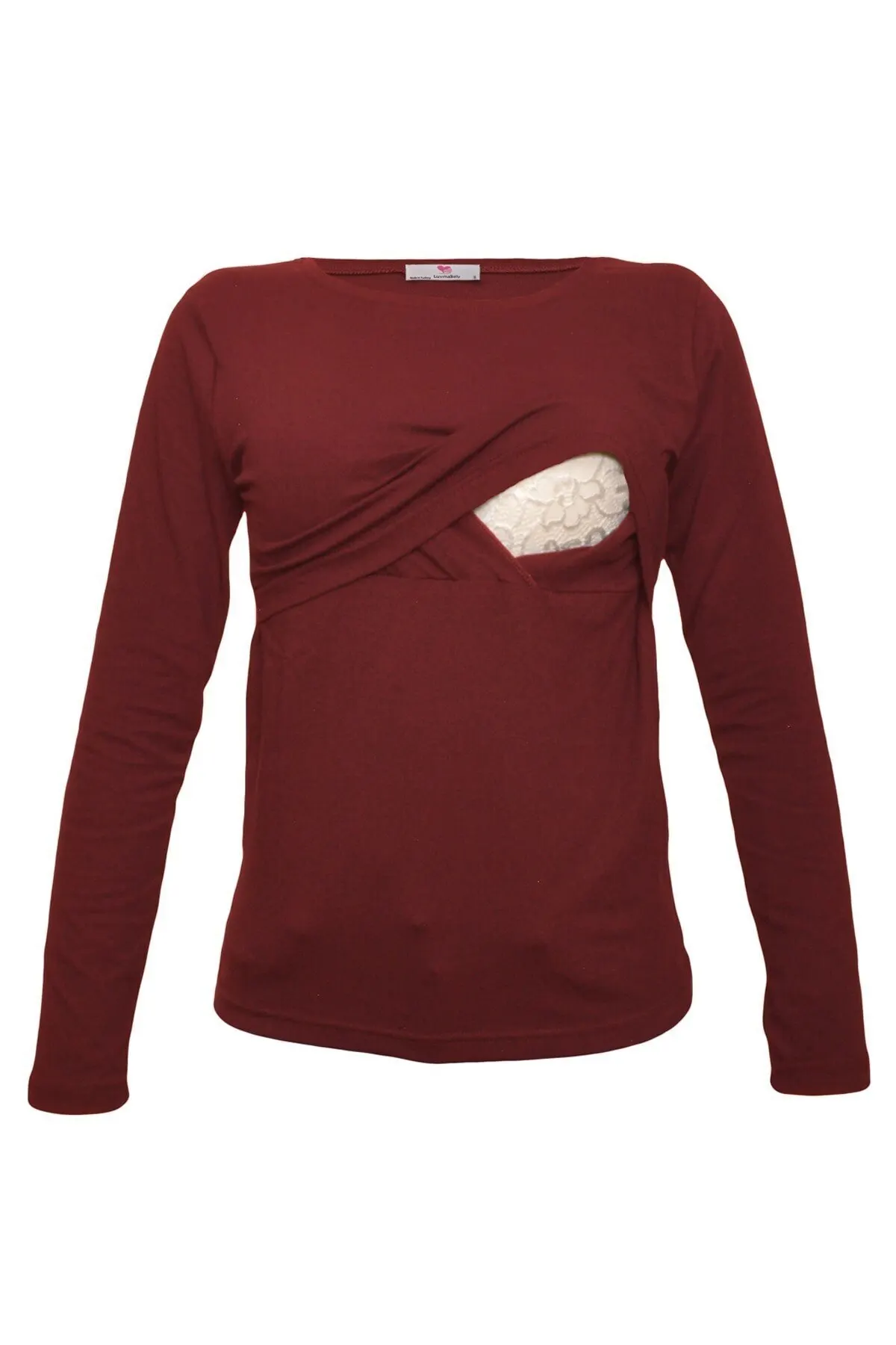 

Maternity Fashion Cotton Long Sleeve Postpartum Breastfeeding Tshirt