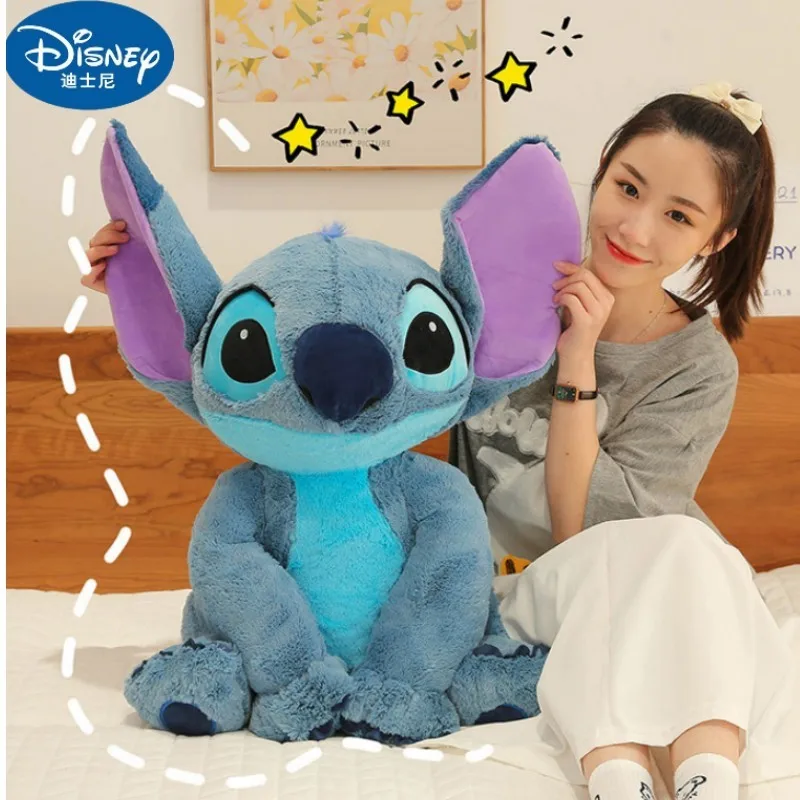 Disney Giant Size Lilo&Stitch Plush Stuffed Doll Cartoon Animal Kawaii Couple Sleeping Pillow Softmaterial Toy For Children Gift