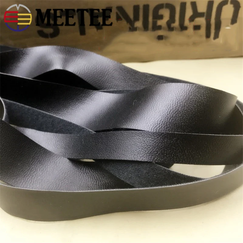 9Meteres Meetee 10-50mm Thin PU Hemming Ribbon Leather Cords Soft Rope DIY Punk Decoration Clothing Bags Edge Bows Accessories