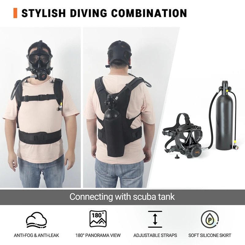Маска для подводного плавания на все лицо оборудование с трубкой маски