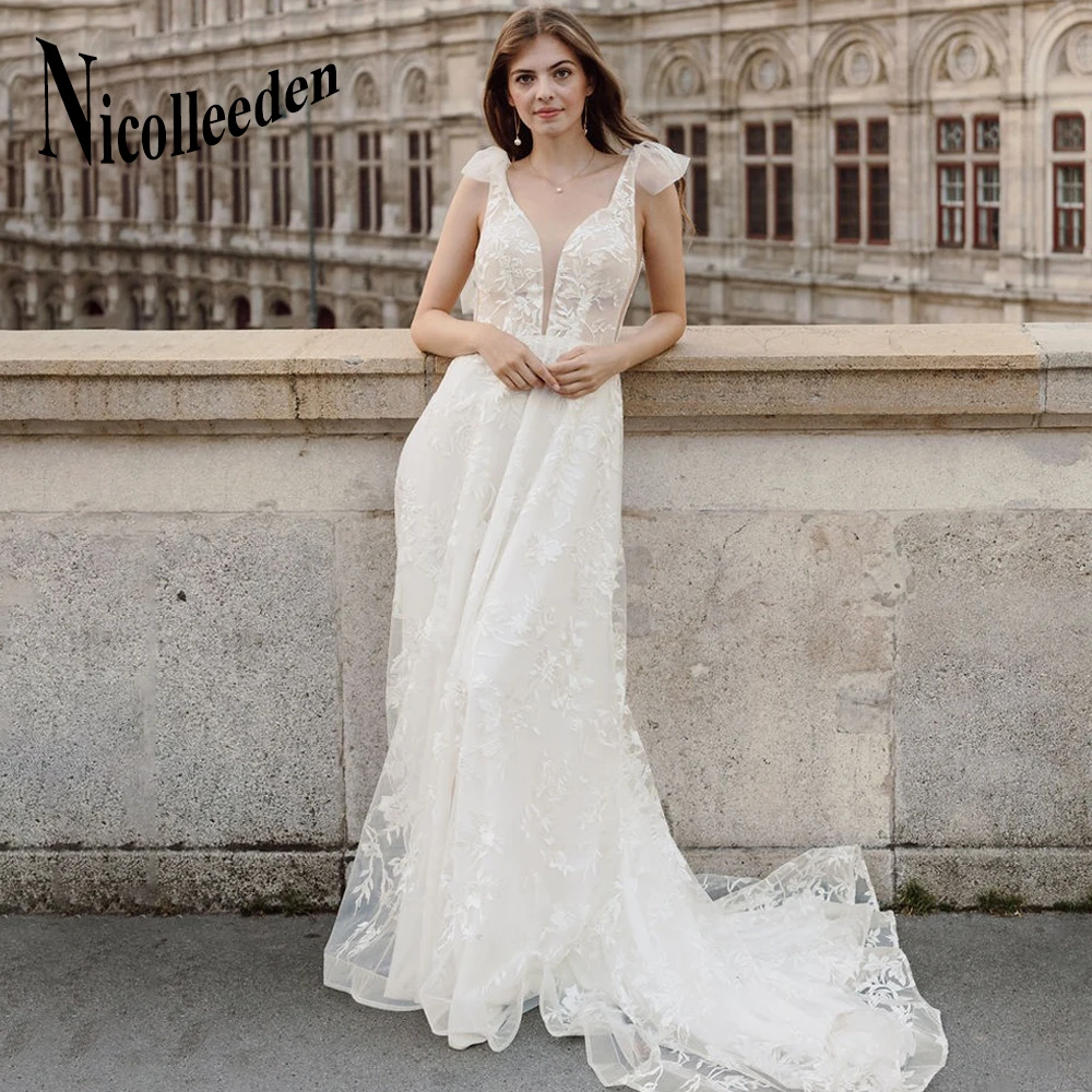 

Женское свадебное платье с трапециевидным силуэтом, без рукавов