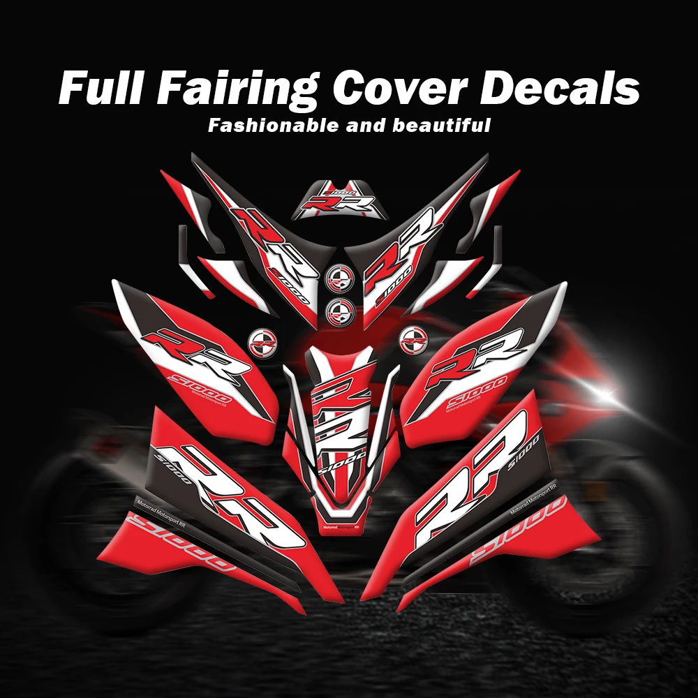 

Motorcycle Front and Rear Fairing Head Sticker 3D Gel Protector Tank for BMW S1000RR M1000RR 2019 2020 2021 2022