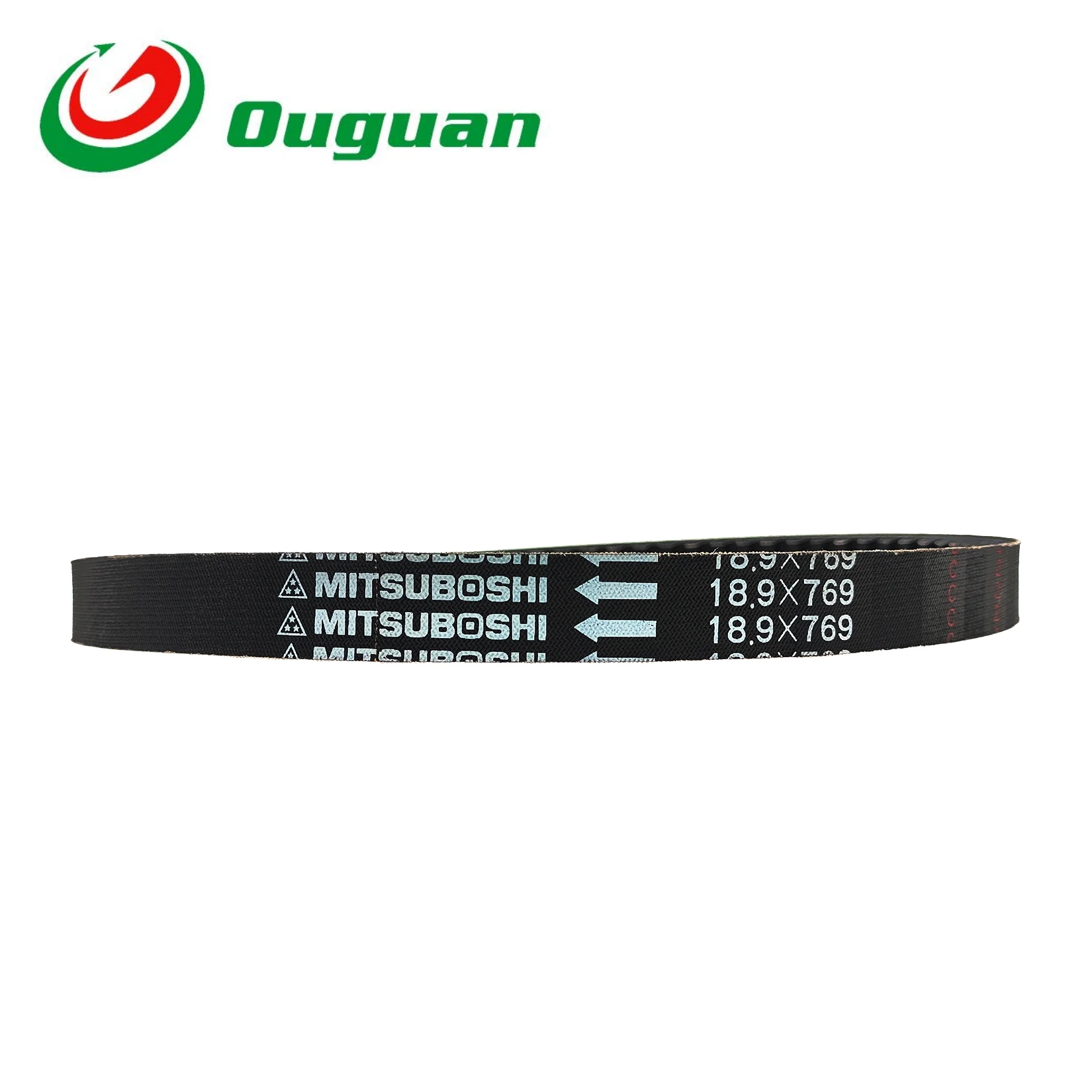 Фото Ремень приводной (приводной ремень) ouguan 18.9*769 для Haojue Suzuki AN125, HS125T, QS150T, AN150, Neptune 125, HJ125T-7, запчасть для 125cc и 150cc мотоциклов №1