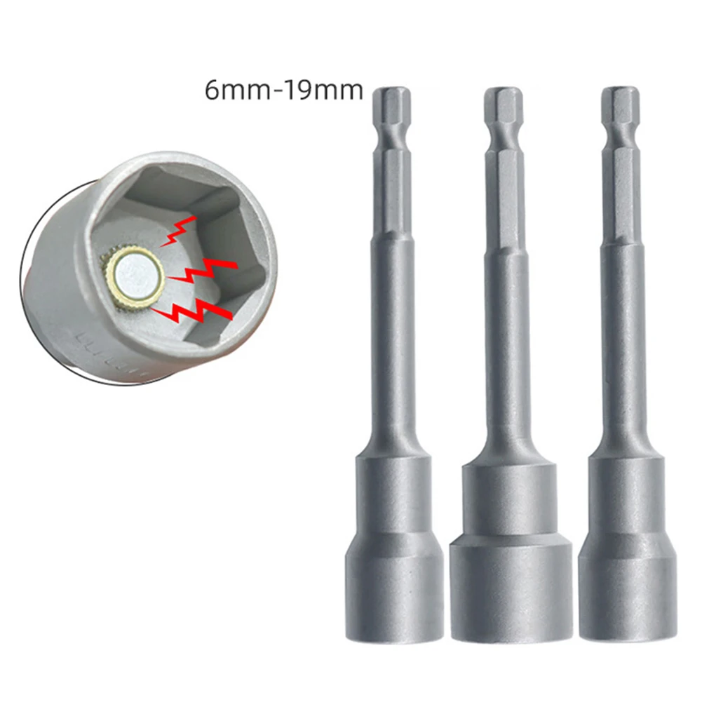 

5pc Magnetic Hexagon Socket Adapter Wrench Nut Driver Set 6/7/8/9/10mm For Motorcycle Bicycle Car Machinery Pneumatic Screwdrive
