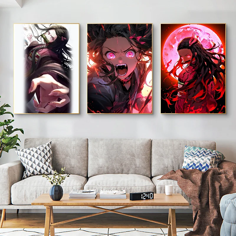 Убийца Демонов аниме Незуко плакат самоклеящаяся художественная водостойкая