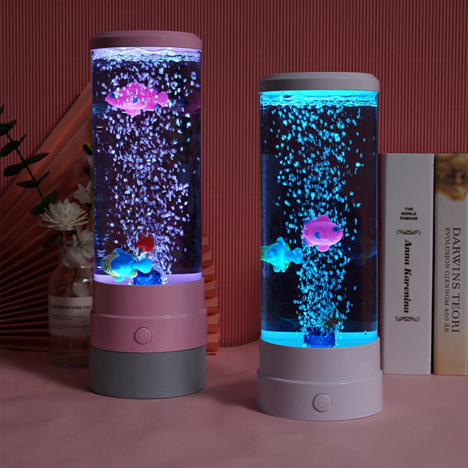 Ins Novel Lamp USB Colorful Bubble Fish Lamp LED Nightlight Home Living Room Decoration Night Light Table Lamp Creative Gift