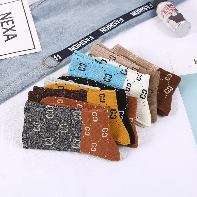 

5 Pairs / Set Kawaii Socks Women's Harajuku Style Trendy Korean Socks Women's Cotton New Designer Socks Luxury Color Matching