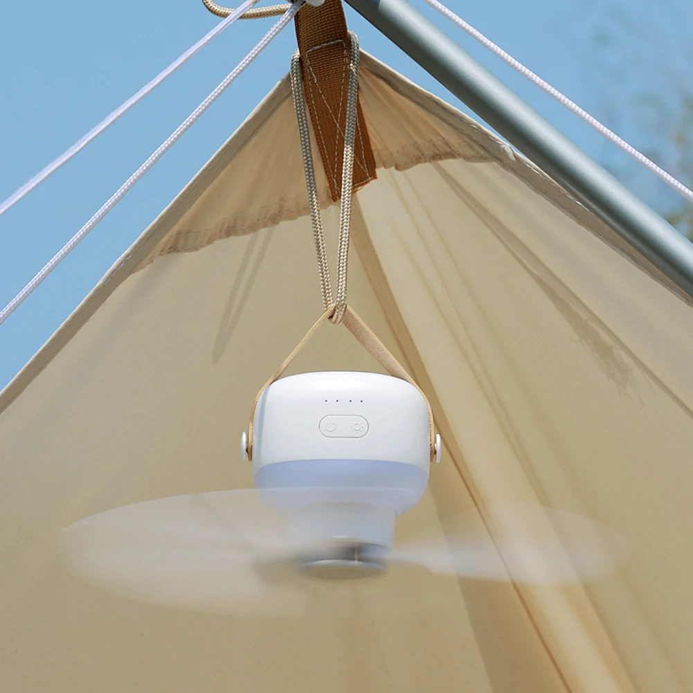 

Ceiling Fan With Lighting Lamp USB Camping Fan Battery Power With Remote Control Portable LED Light Tent Hanging Ceiling Fan