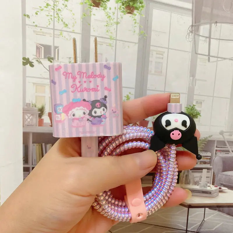 

Hello Kitty Kuromi Cable Protector Cartoon Break-proof USB Charger Cable Line Protection Type-C Data Cord for Apple 18w/20w 5w