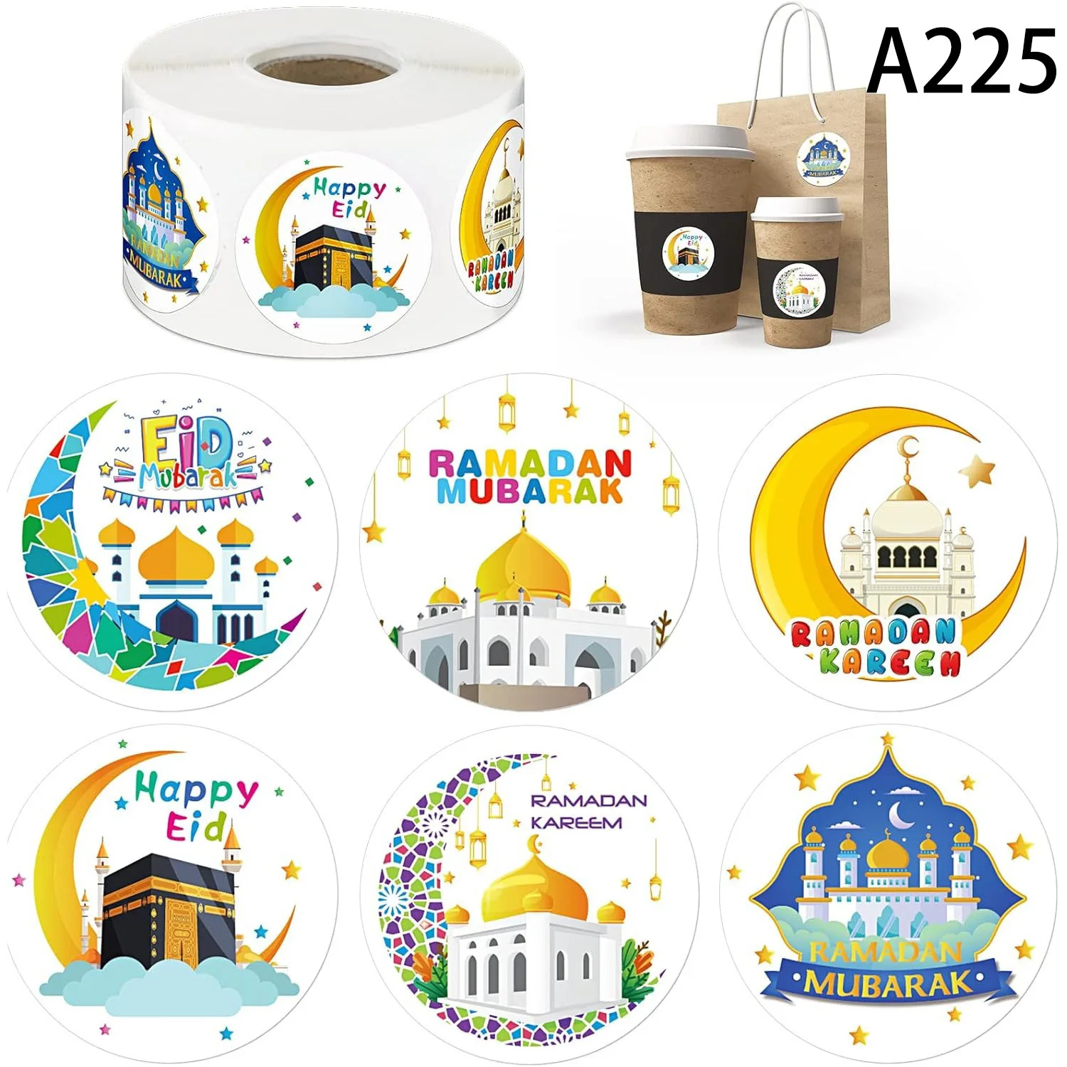 

Набор наклеек "Ид Мубарак", Рамадан Карим, 500 шт.