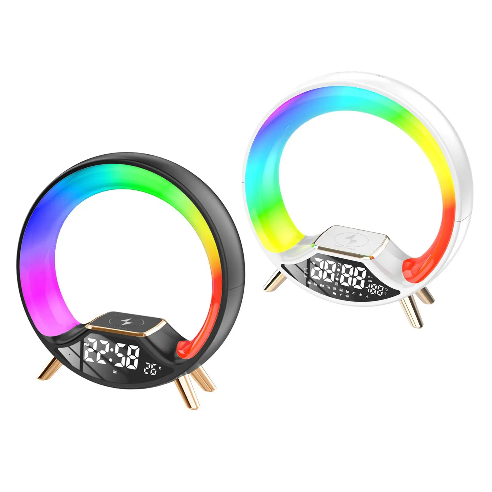 

Цифровой будильник с планшетом, многофункциональные бесшумные часы с большим экраном и функцией повтора, настольные часы для прикроватного украшения офиса