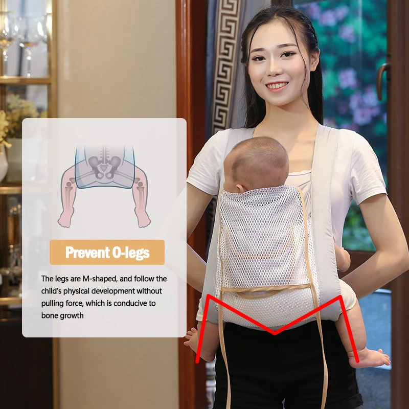 Переноска для новорожденных эргономичная тканевая накидка с сетчатым ремешком