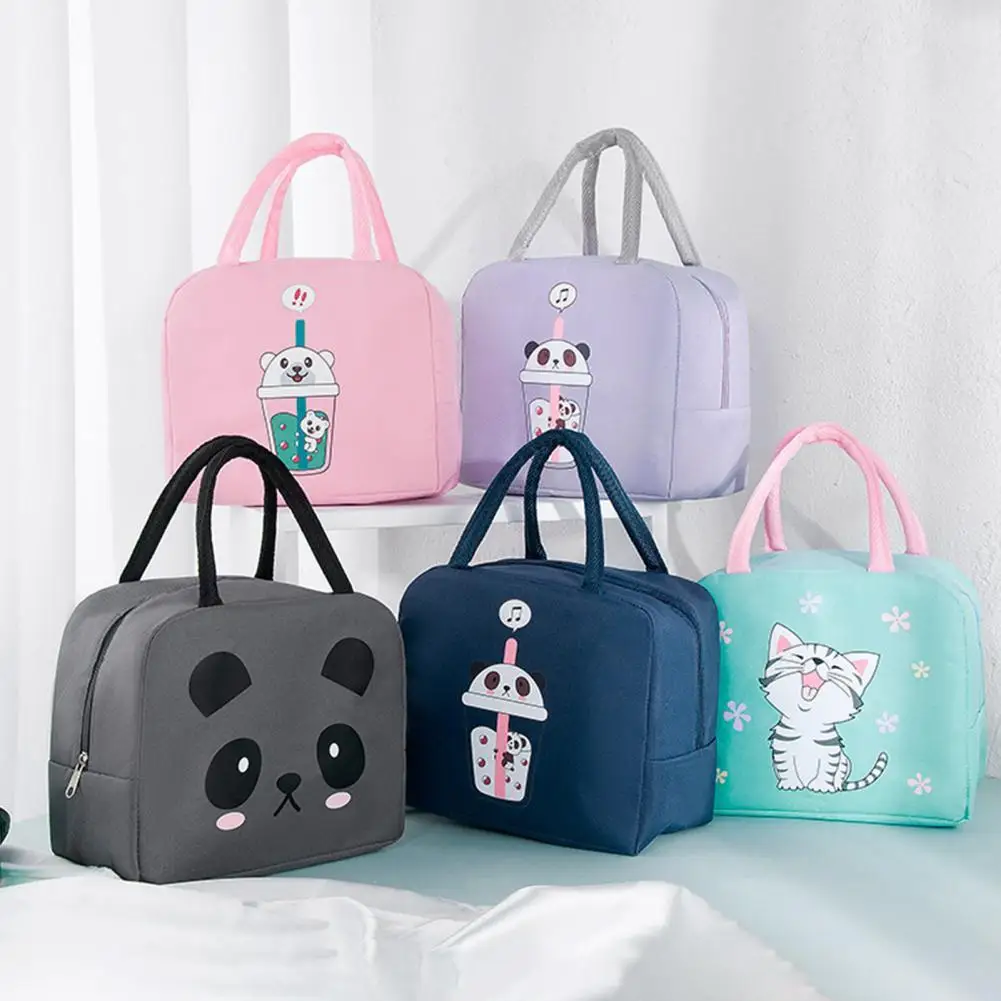 

Portable Lunch Bags For Women Handbags Picnic Bags Insulated Thermal Lunch Box Pouch Children School Food Storage Bag