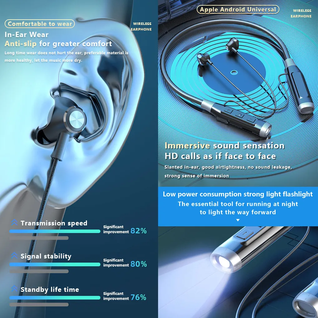 Спортивные наушники-вкладыши с подвесной шеей гарнитура наушники для