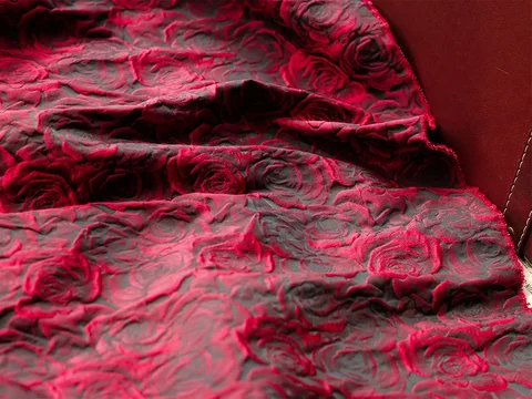 Темно-красный рельефный 3D цвет розы для женского платья, сумки для шитья своими руками