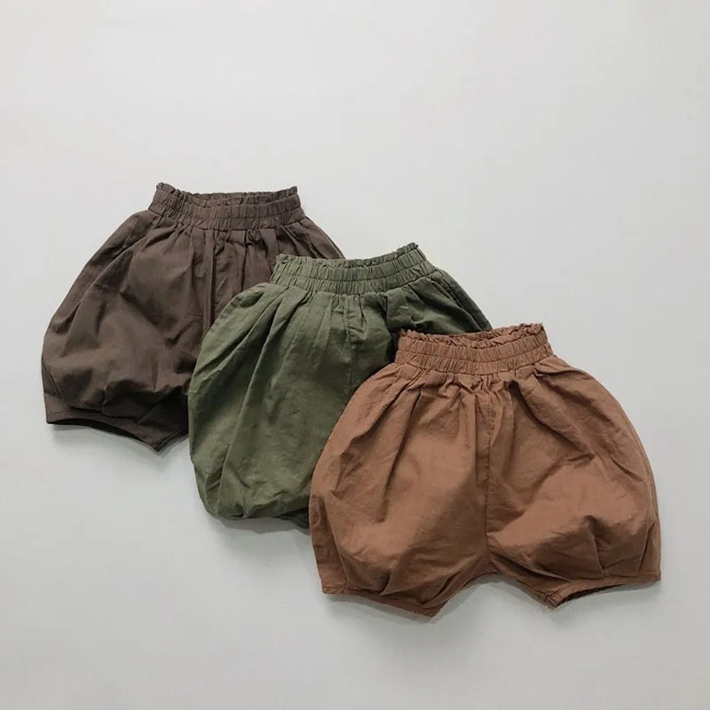 

Baby Girl Summer Big Pp Bloomers Kid Fashion Solid Soft Thin Short Pants Boy Simple Cotton Loose Pumpkin Shorts For Kid