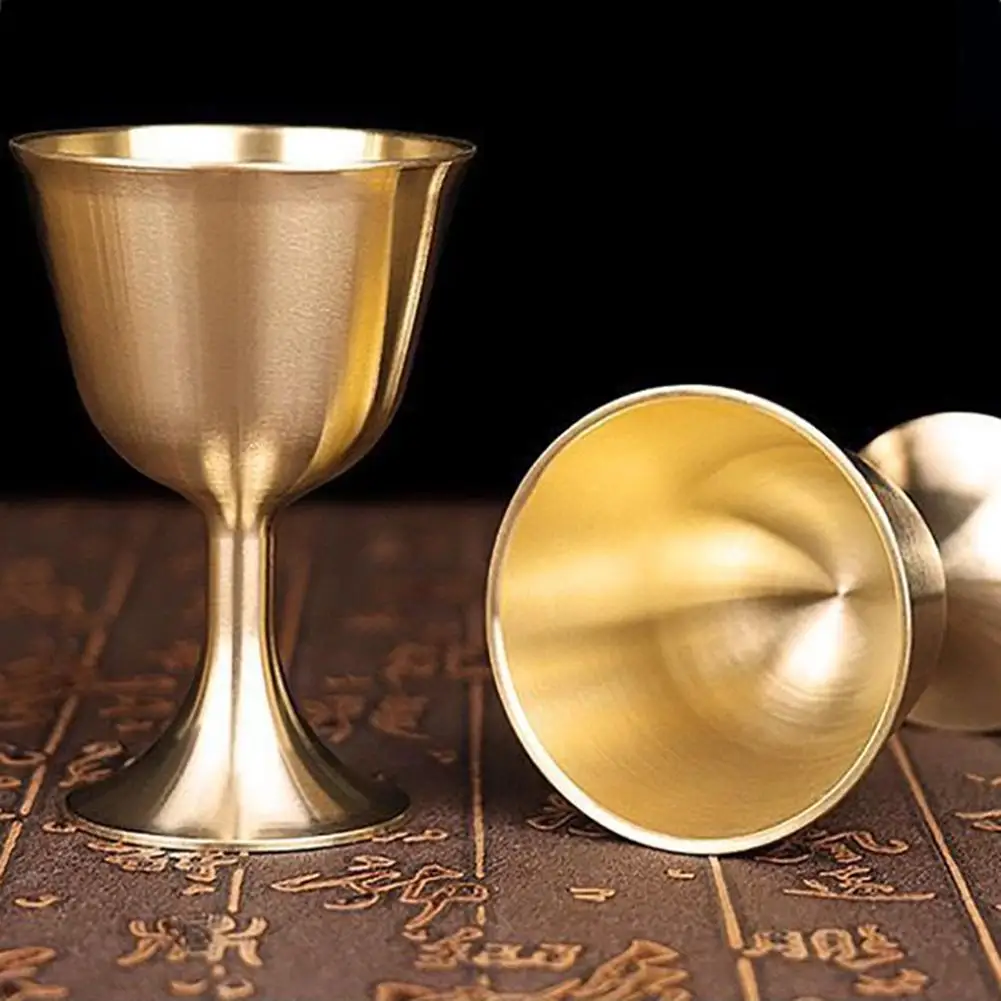 

[ CLARANCE SALE ] Wine Glass Brass Retro Chinese Style Ornaments Drinking Glasses Home Party Wine Glass