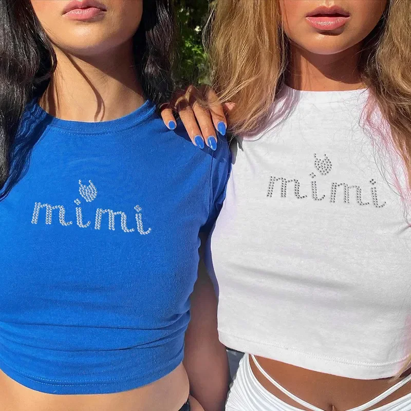 

Top Women Summer T Shirt Basic Sexy Streetwear Ribber Short Sleeve Tops clothes clothing shirt tshirt top vegan vintage Y2K