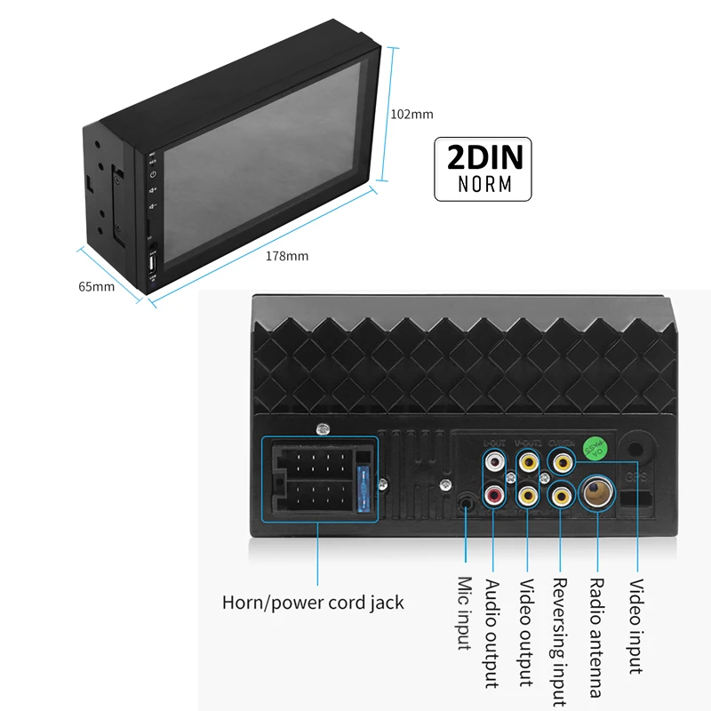 $377.29 2 Din Apple Carplay Car Radio Bluetooth Android-Auto Stereo Receiver 7