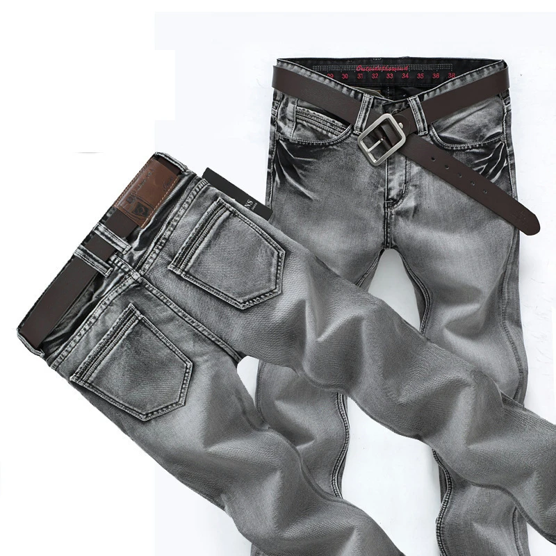 

Spring 2022 Fashion Korean Casual Men's Straight Leg Pants Agent Casual Smoky Gray Cowboy Denim Man Jeans Trousers