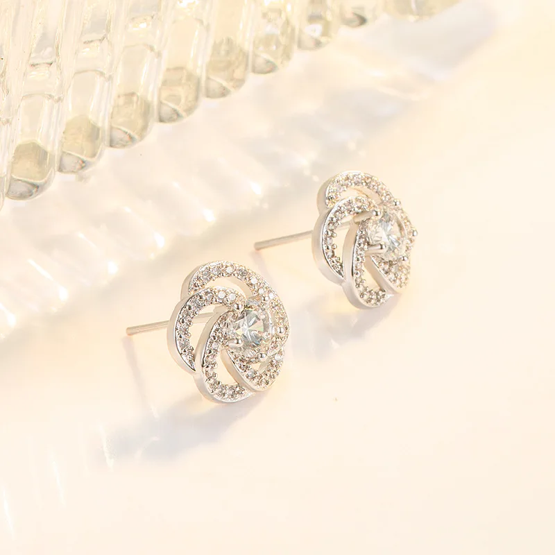 

100% real 925 Sterling Silver Natural Diamond Earring for Women Fine DIWENFU Aros Mujer Oreja Diamond Stud Orecchini Females