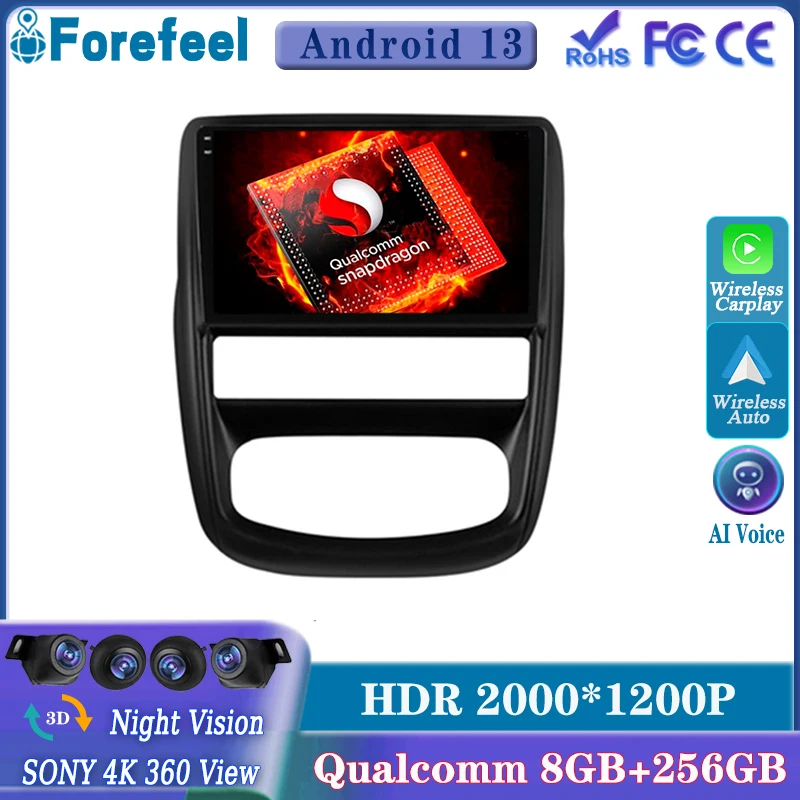 

Android13 Qualcomm For Renault Duster 1 2010- 2015 Multimedia Car GPS Player Navigation Touch Screen Stereo Radio lettore Video