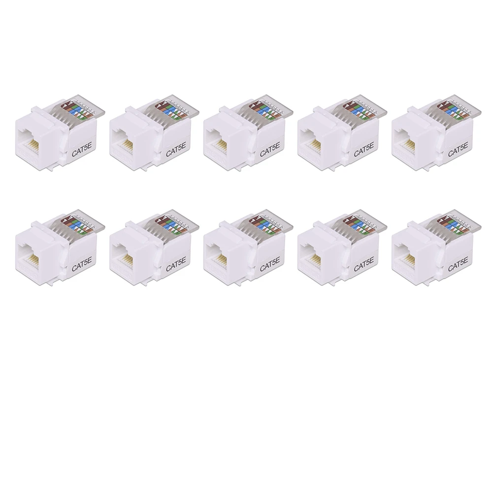 

Сетевой Ethernet-модуль Keystone JackClip RJ45 CAT5E, 10 шт., настенный разъем