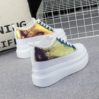 sequin model hidden heel white shoes womens 2022 autumn latest breathable all matching and lightweight slimming casual shoes