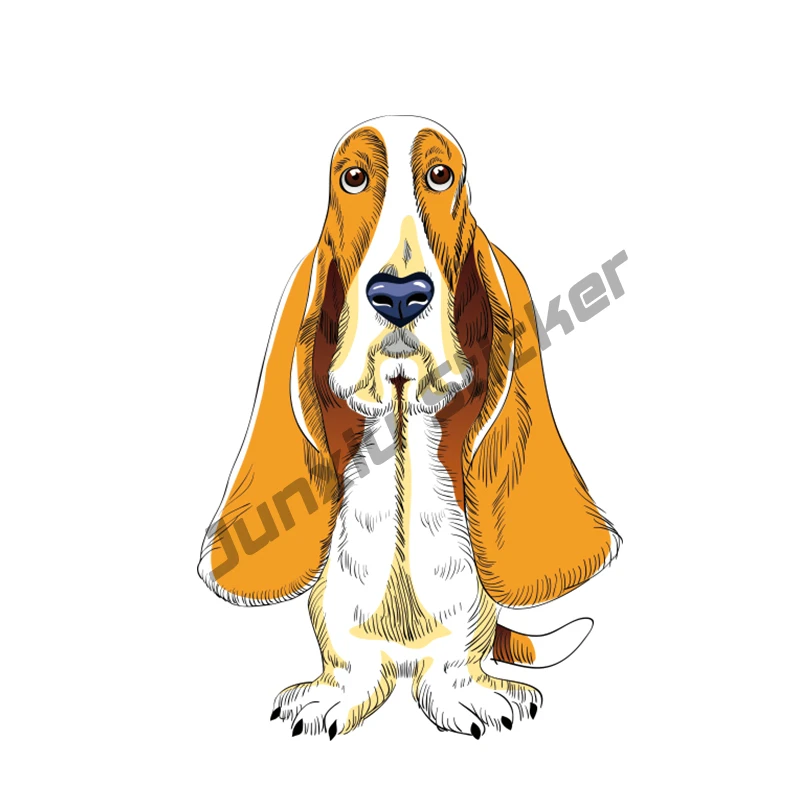 

PLAY COOL Cute Basset Hound Cartoon Pet Dog Animal Sticker Decal Funny Bumper Window Creative Stickers Accessories KK13cm